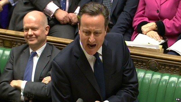 Prime Minister David Cameron at PMQs