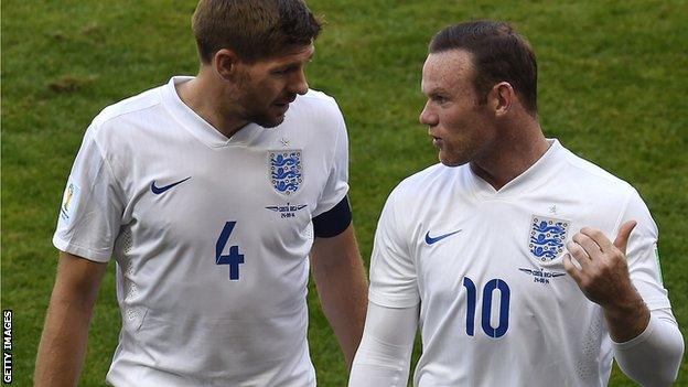 Steven Gerrard and Wayne Rooney