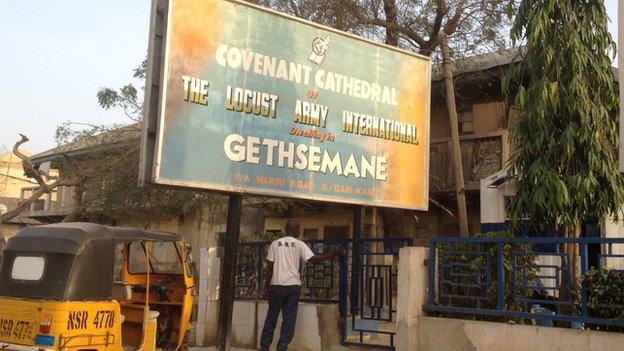 A church sign in Kano, Nigeria