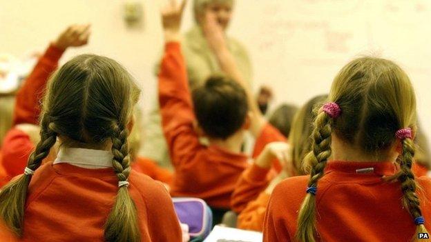 school children in a classroom