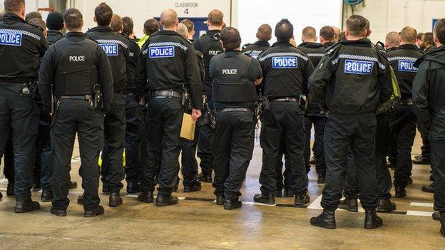 Police officers at Operation Rague briefing