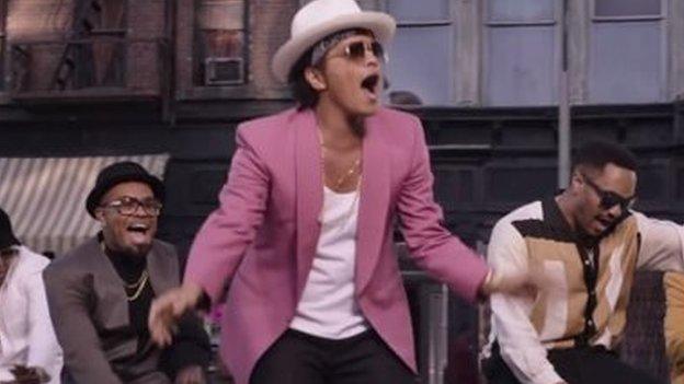 The video for Mark Ronson and Bruno Mars's Uptown Funk