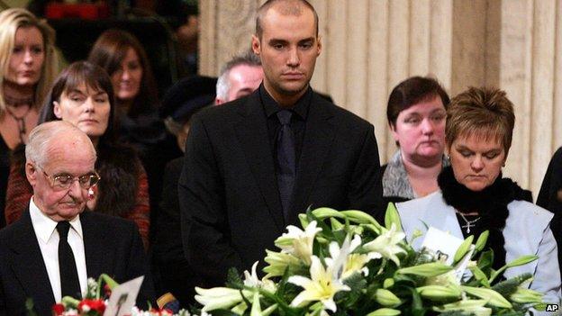 Calum Best with grandfather Dickie Best and aunt Barbara McNarry