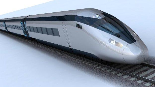 Artist's impression of HS2 train