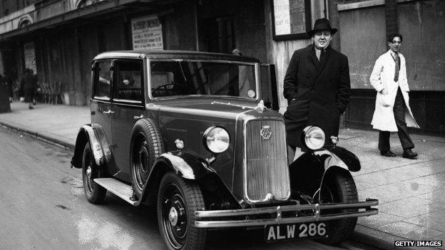 Charles Laughton and Armstrong Siddeley car