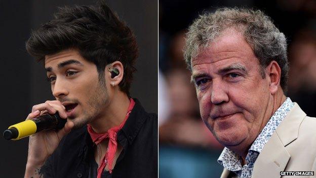 Zayn Malik (L) and Jeremy Clarkson