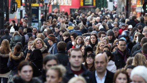 People shopping on the high street