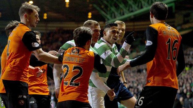 Ryan McGowan received a late red card against Celtic in the Scottish Cup replay