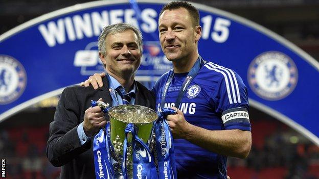 Chelsea manager Jose Mourinho (left) and John Terry