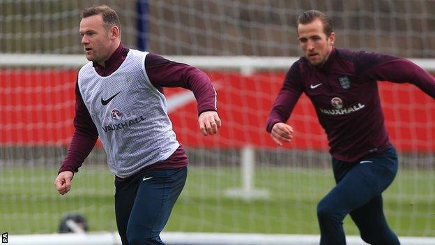 England strikers Wayne Rooney (left) and Harry Kane