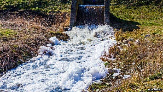 Rivers can become polluted from farms, roads and sewage works