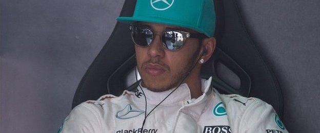 Lewis Hamilton looking glum