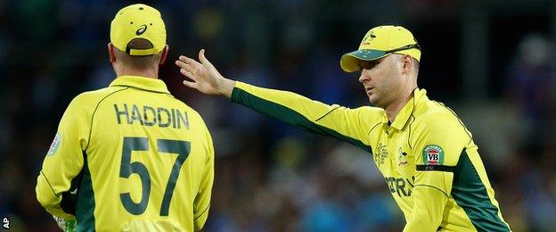 Australia's Brad Haddin and Michael Clarke