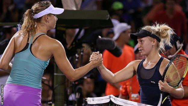 Maria Sharapova (left) and Daria Gavrilova (right)