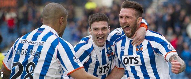 Kilmarnock players celebrating