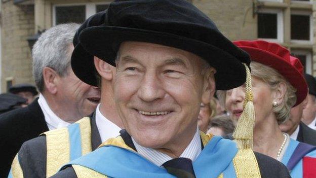 Sir Patrick Stewart in graduation robe