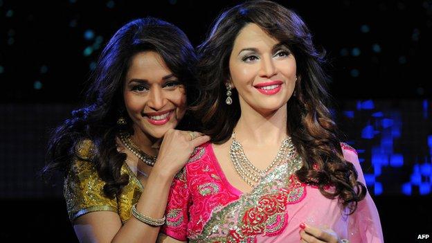 Madhuri Dixit with her waxwork