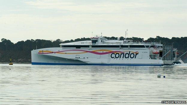 Condor Liberation sailing through Poole Harbour