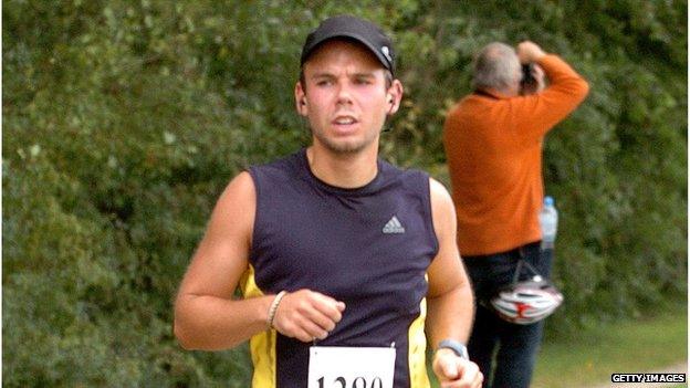 Andreas Lubitz participates in the Airport Hamburg 10-mile race on September 13, 2009 in Hamburg, Germany.