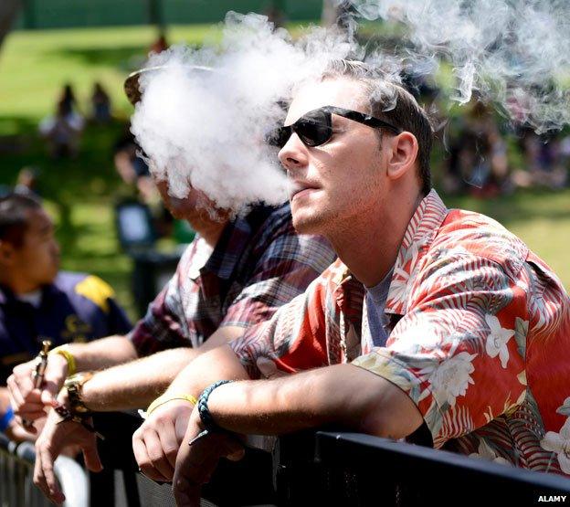 Two men vaping in Los Angeles