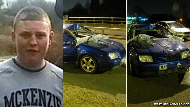 Adam Jones and the car which hit him