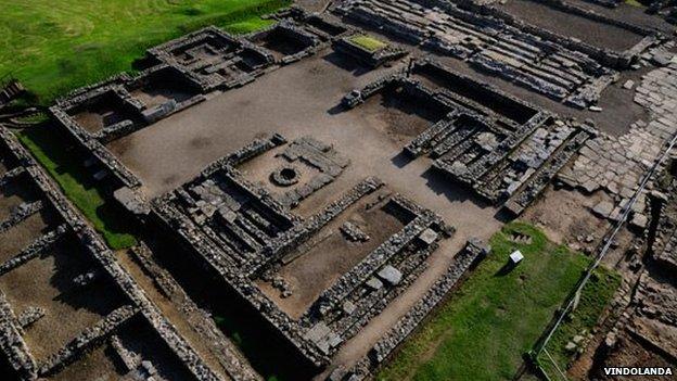 Aerial view of remains