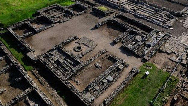 Aerial view of remains