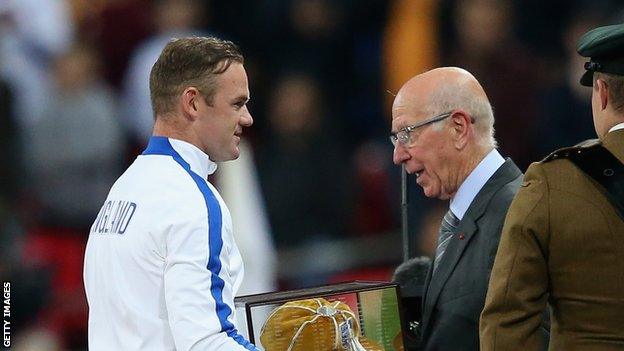 Wayne Rooney and Sir Bobby Charlton