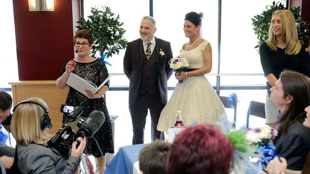 Wedding celebrated amid media attention