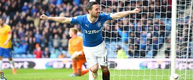 Nicky Clark broke the deadlock for Rangers