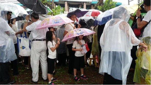 People sheltering in Singapore