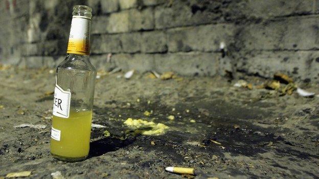 A bottle left in the street in Bath