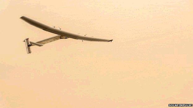 Solar Impulse on Abu Dhabi to Muscat leg