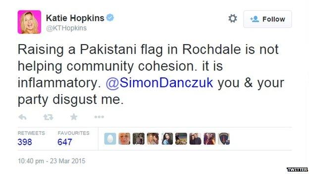 Katie Hopkins reported to police for race hate