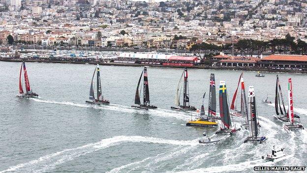 Americas Cup racing in San Francisco