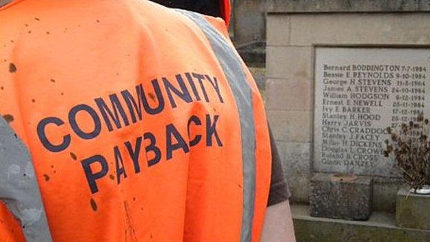 Offender in Community Payback vest