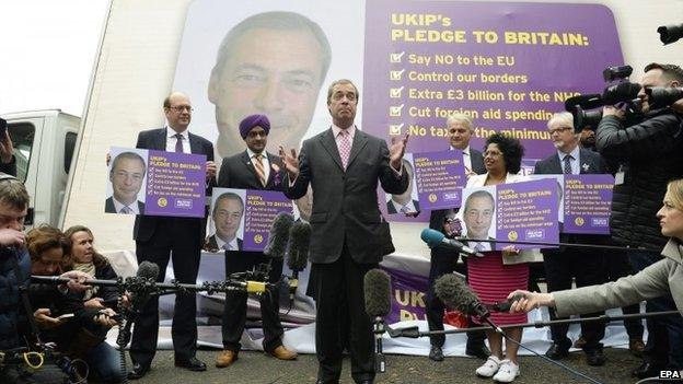 Nigel Farage's launching the party's pledge card