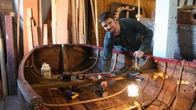 Trainee at work at Blyth Tall Ship project