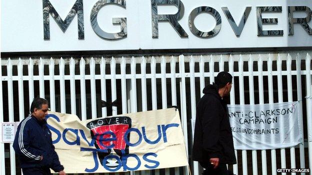 Sign outside the Longbridge works in Birmingham