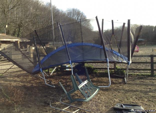 Upside-down trampoline, Faversham, Kent