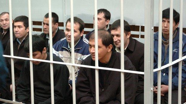 Trial of people suspected of involvement in the 2005 unrest in Uzbek city of Andijan.