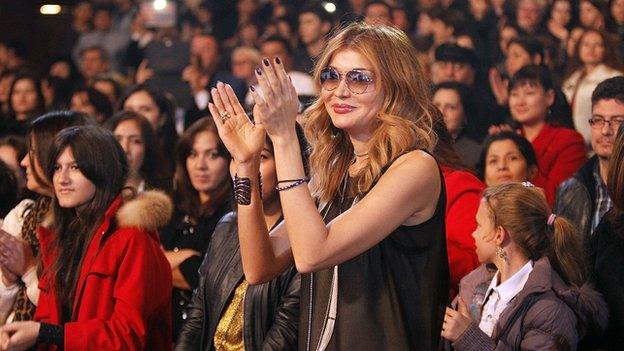 Gulnara Karimova attends a concert by the Russian singer Valeria in the Uzbek capital, Tashkent.