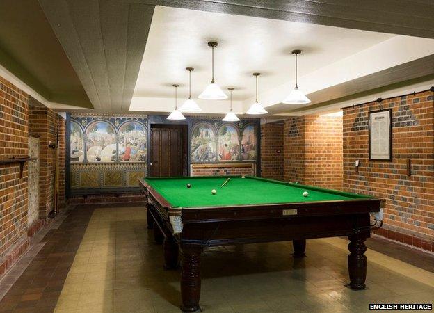 The billiards room at Eltham Palace