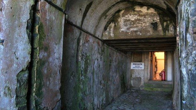 Entrance to rooms used during the Cold War at Castle Cornet, St Peter Port, Guernsey