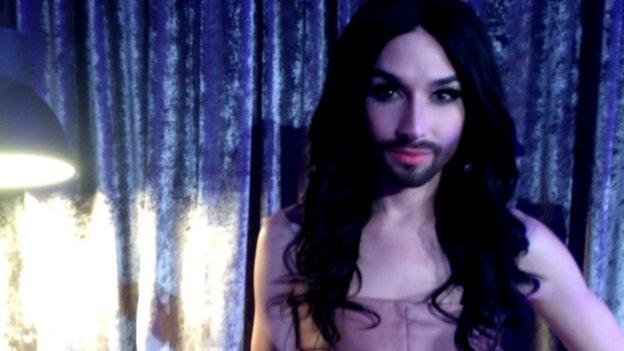 Conchita at Eurovision's Greatest Hits gig in London to celebrate 60 years of the song contest