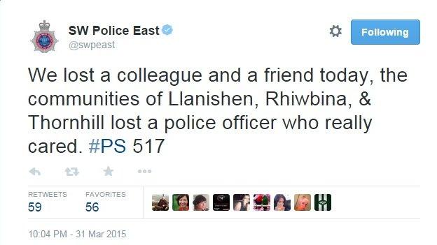 Image of Twitter message from South Wales Police