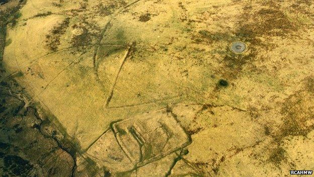 Rectangular enclosure is thought to be a medieval pen for sheep associated with Denbigh Priory