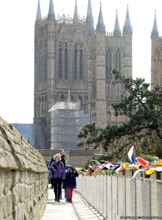 Lincoln Castle refurbished wall walk