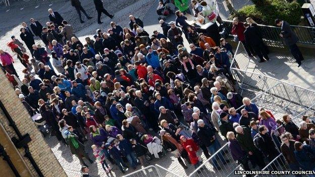 People attending the opening celebrations at Lincoln Castle