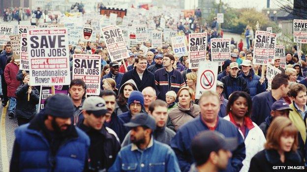 Save our jobs march by Longbridge workers